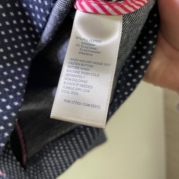 Women's Large Rafaella Navy Blue & White Buttoned Blazer Jacket - Picture 9 of 9